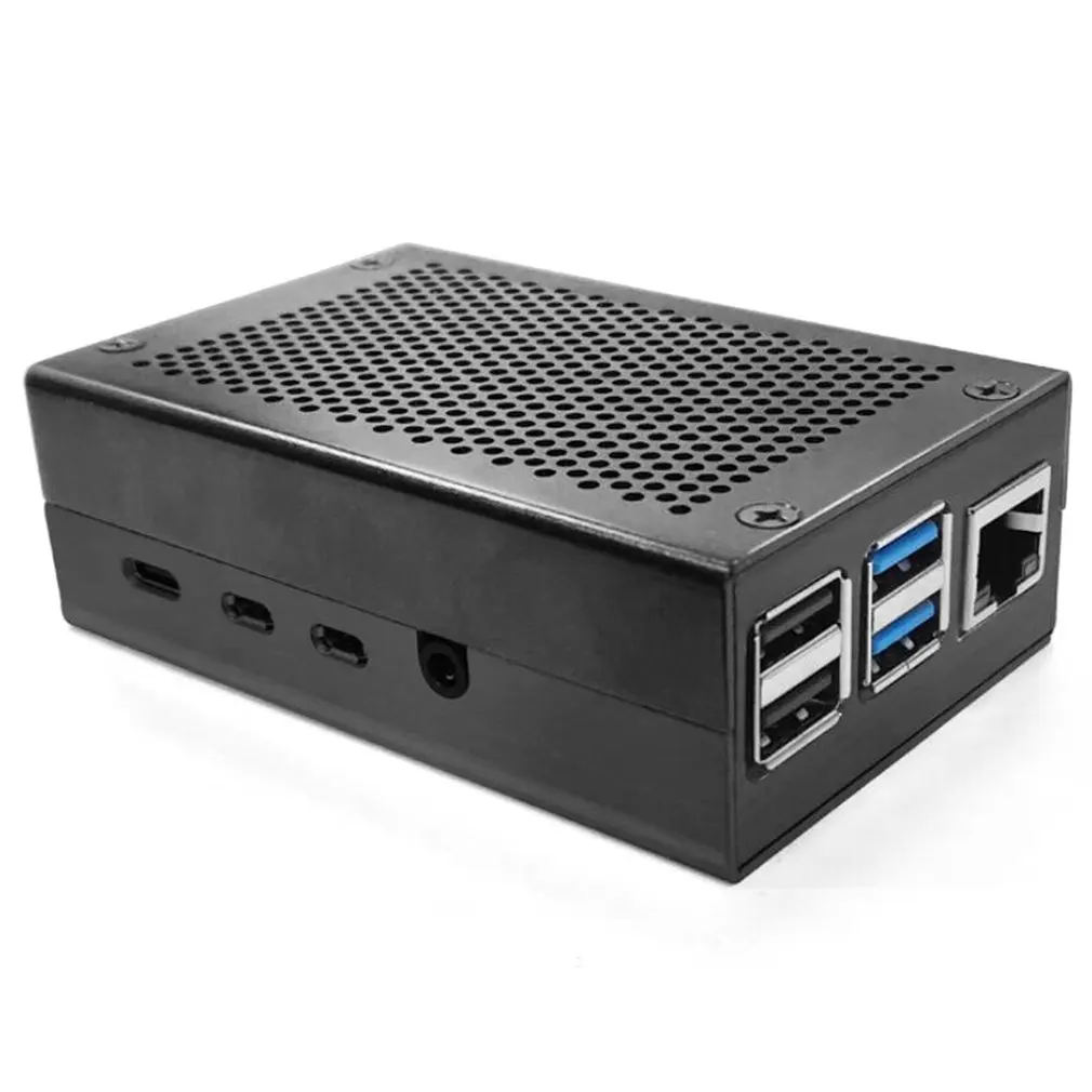 Для Raspberry Pi 4 алюминиевый корпус черный корпус Серебряная коробка металлический корпус для RPI 4 Модель B запасная ручка