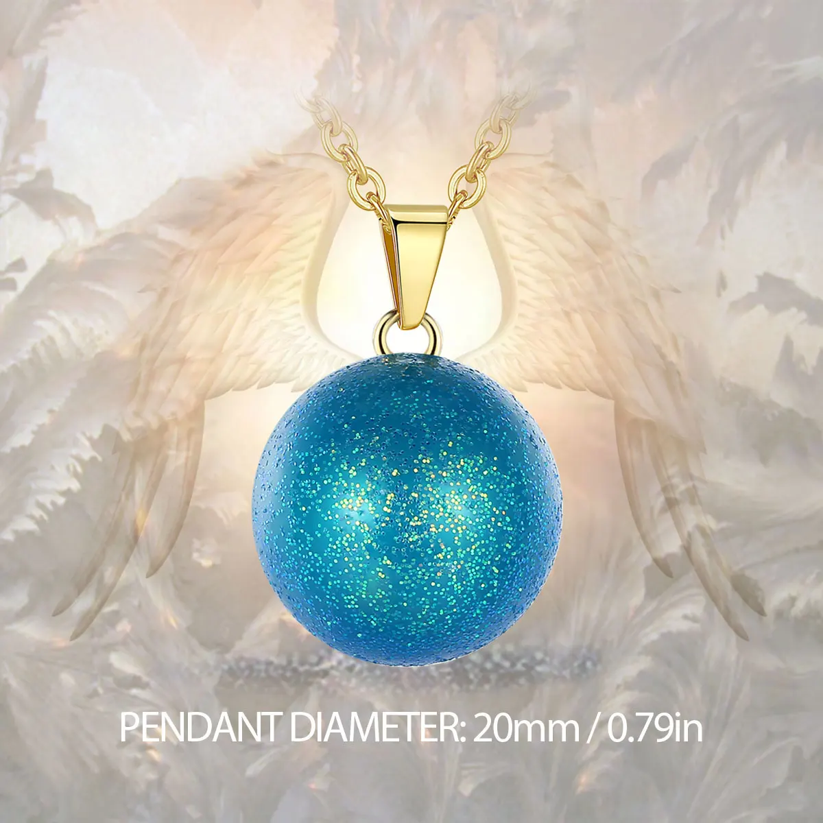 Eudora Harmony Ball Blue Pregnancy Chime Ball Angel Caller Bola Pendant Necklace Fina Fashion Jewelry for Women Gift n14n382G