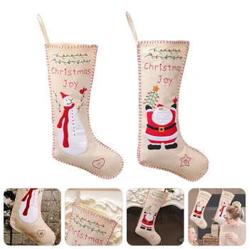 

2pcs Christmas Sock Candy Gift Bag Unique Adorable Candy Bag Festival Pendant