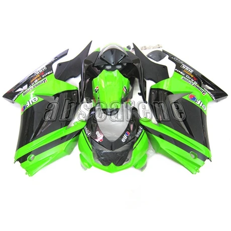 Полный комплект обтекателя Для Kawasaki EX250R ниндзя 250 2008 2009 2010 2011 2012 ABS Пластик электронный атомайзер, бело-серые цвета: зеленый, черный Чехлы