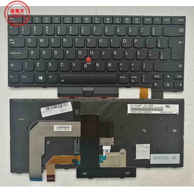 Tastiera Br/Sp/La Per Lenovo Per Thinkpad A475 T480 A485 T470 Retroilluminato