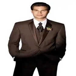 2022 New Fashionable Clothing Brown Notch Lapel Single Button 3 Pieces Slim Fit Suits For Wedding High Quality Groom Tuxedos