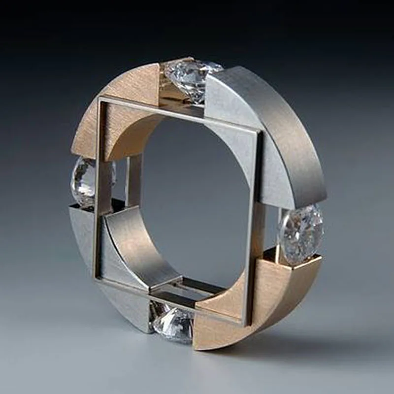 T248 RING Модное механическое зубчатое колесо для мужчин кольцо серебряного цвета Панк обручальное кольцо кольца для женщин современные свадебные ювелирные изделия O5T292 - Цвет основного камня: T248 RING