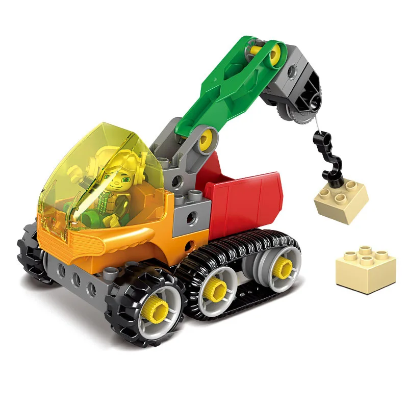 

City Engineering Educational Assembled Building Blocks Toy Children Large Particles Assembled Building Blocks Toy Crane 37005