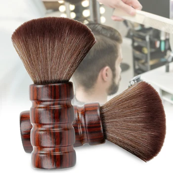 

Neck Duster Bushy Washable Stylist Barber Tool Hairdressing Sweeping Anti-slip Soft Salon Wood Cleaning Hair Cutting Brush