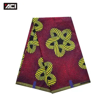 

ACI African Wax Fabric 6 Yards New Fashion Ankara Fabric African Real Wax Prints Tissu Africain Ghana Wax Prints Fabric For Girl