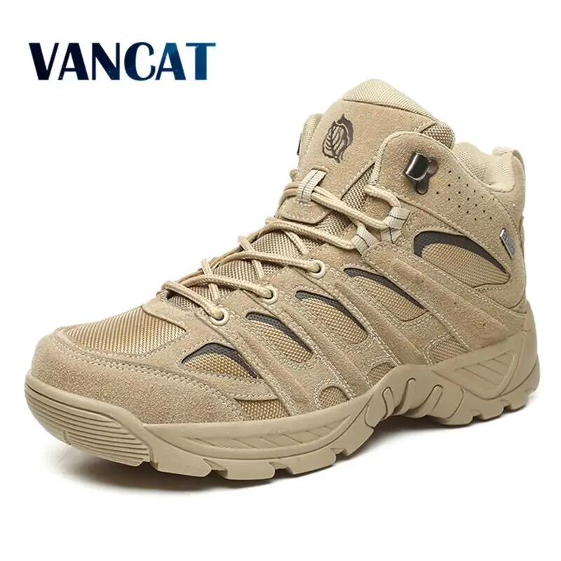 Botas militares de combate táctico para hombre, botas para senderismo al aire libre, zapatos de invierno ligeros antideslizantes, botines para el desierto