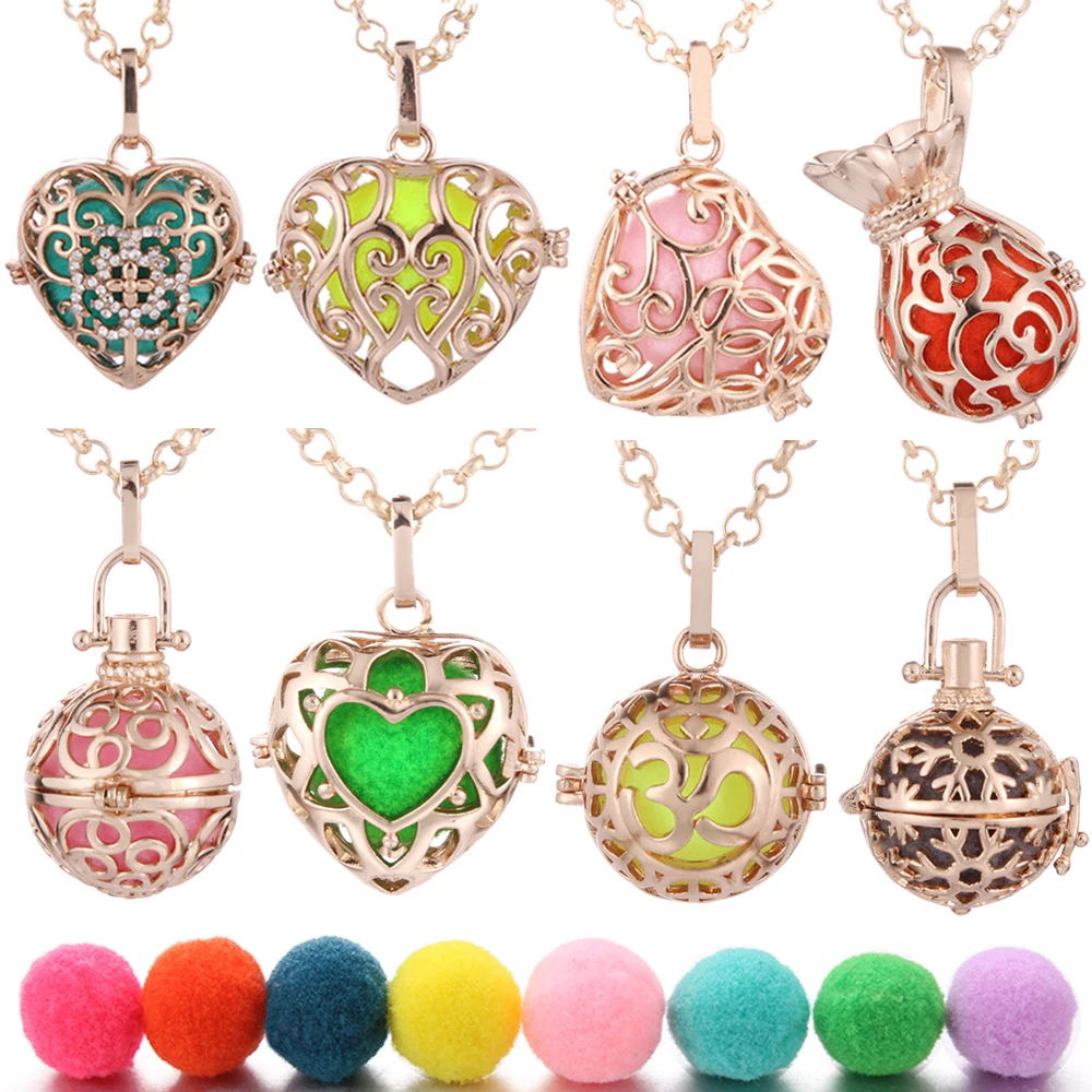 Pregnant Women Gold Aromatherapy jewelry lockets Perfume Diffuser Open
