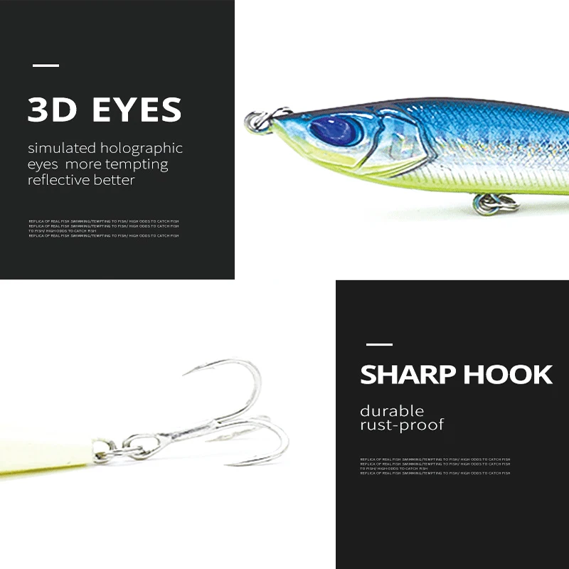 Cat Claw 3D Eyes lure  101P 14g 81mm Long Casting Pencil Stick Bait lure popper Sinking Floating Artificiais Spray Paint Tackle