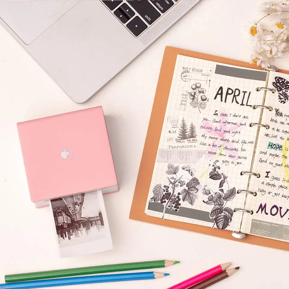 Мини принтер Phomemo портативный Bluetooth термопринтер M02 карманный для чеков совместим