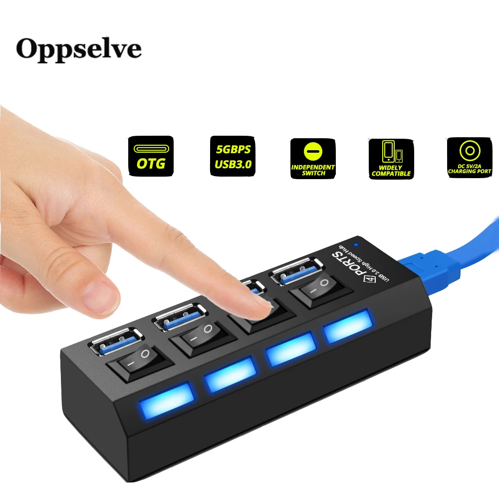 Мульти порт USB 3 0 мульти концентратор C конвертер светодиодный ВКЛ./ВЫКЛ. 4 порта s