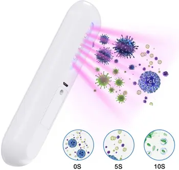 

Portable UV Light Sanitizer Wand Mini LED UV Germicidal Lamp Handheld Disinfection Lamp USB Charging UVC Sterilizer Light