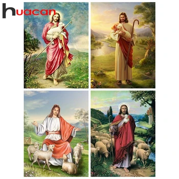 

Huacan 5d Diamond Painting Religion Diamond Mosaic Cross Stitch Jesus Art Kits Home Decoration