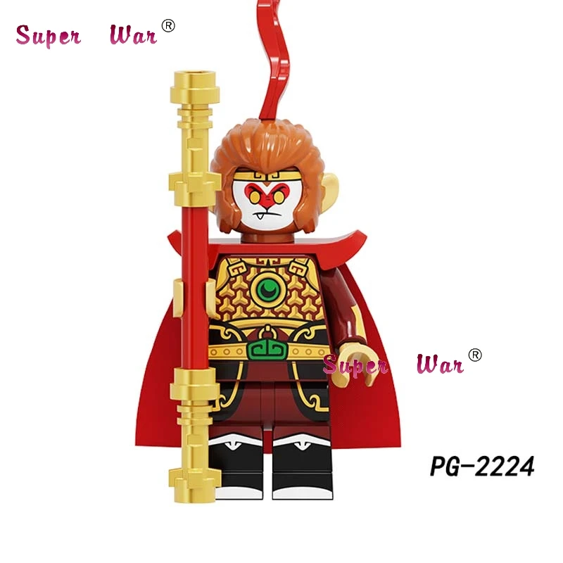 50 шт. мультфильм серии Sun Wukong Fox девушка пицца человек медведь Sika Дракон олень строительные блоки для детей игрушки - Цвет: PG2224