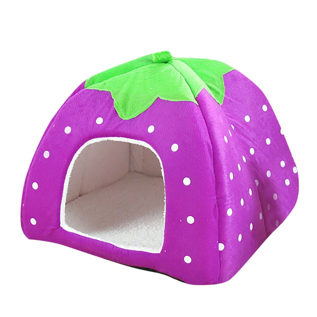 Soft Strawberry Pet Dog Cat House Comfortable Kennel Doggy Bed Foldable Fashion Cushion Basket Cute Animal Cave Pet Products * Soft Strawberry Pet Dog Cat House Comfortable Kennel Doggy Bed Foldable Fashion Cushion Basket Cute Animal Cave Pet Products *