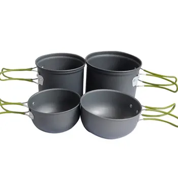 

Portable camping picnic pot set Environmental protection Super light portable Dual-use Split Outdoors Camping BBQ