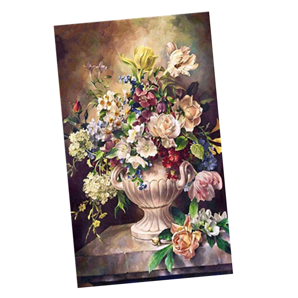 5D Diamond Painting by Number Kit, Floral Embroidery Cross Stitch Picture Supplies Arts Craft Wall Sticker 30 x 20cm