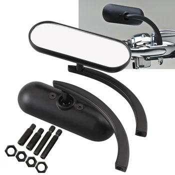 

Mini Oval Side Mirrors Aluminum For Harley for Honda Cruiser Chopper Bobber 8mm 10mm Motorcycle Rearview Mirror Scooter E-Bike