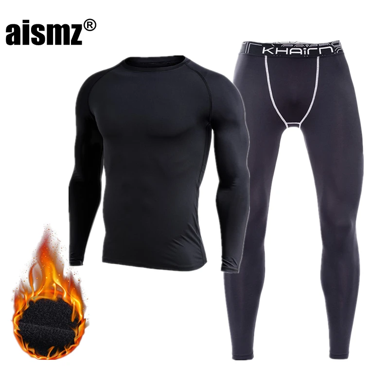Aismz термобелье мужское термобелье термо Camisa Termica кальсоны ТЕРМОколготки зимние компрессионное белье наборы быстросохнущие - Цвет: P17101-2  P5841