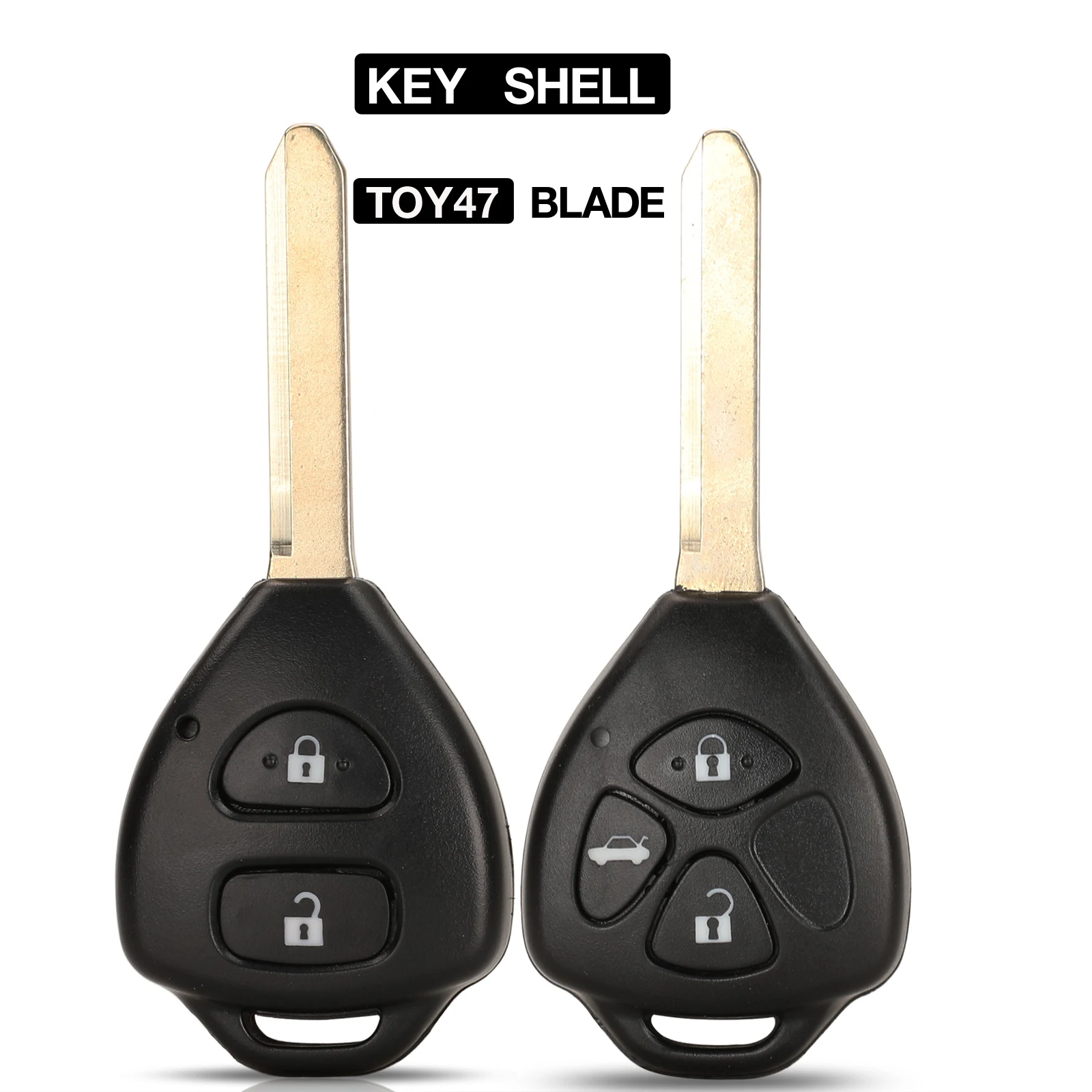 Sleek Remote Car Key Case with Uncut TOY47 Key Shell and Transponder Chip