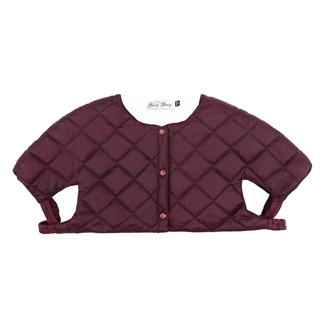 Winter Thicken Shoulder Pad Vest Women Red Black Quilted Short Puffer Waistcoat White Fleece Lining Warm Thermal Bolero Gilet yuanlingjiuhong