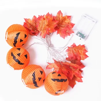 

10/20 LED Pumpkin Maples Leaf Garland String Lights Halloween 3D Pumpkin Lights for Halloween Outdoor Lighting WWO66