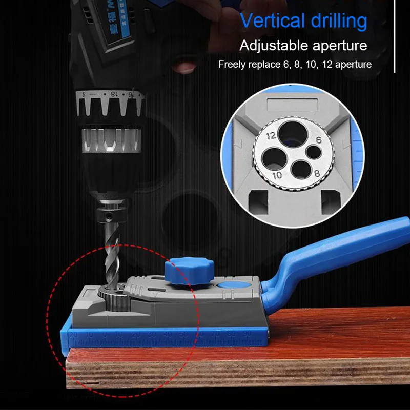 

9.5mm Portable Pocket Hole Jig Kit System Screwdriver Drill Bit For Carpenter WoodWorking Hardware Woodworking Tools