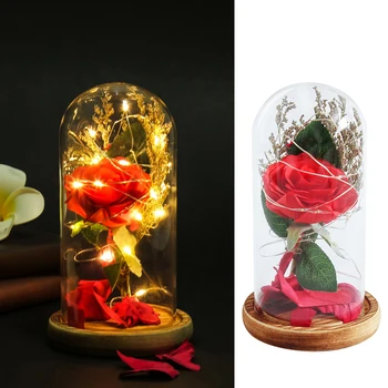 

LED Preserved Flower Rose Night light Wedding Romantic Decor Women's Day Gift Valentine'S Day Gift Birthday Wedding Gift D30