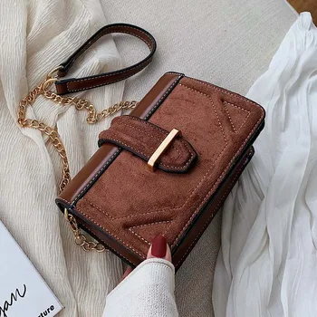 

Scrub PU Leather Crossbody Bag 2020 Women Small Chain Handbag Small Bag Solid Color Hand Bag Ladies Designer Evening Bag