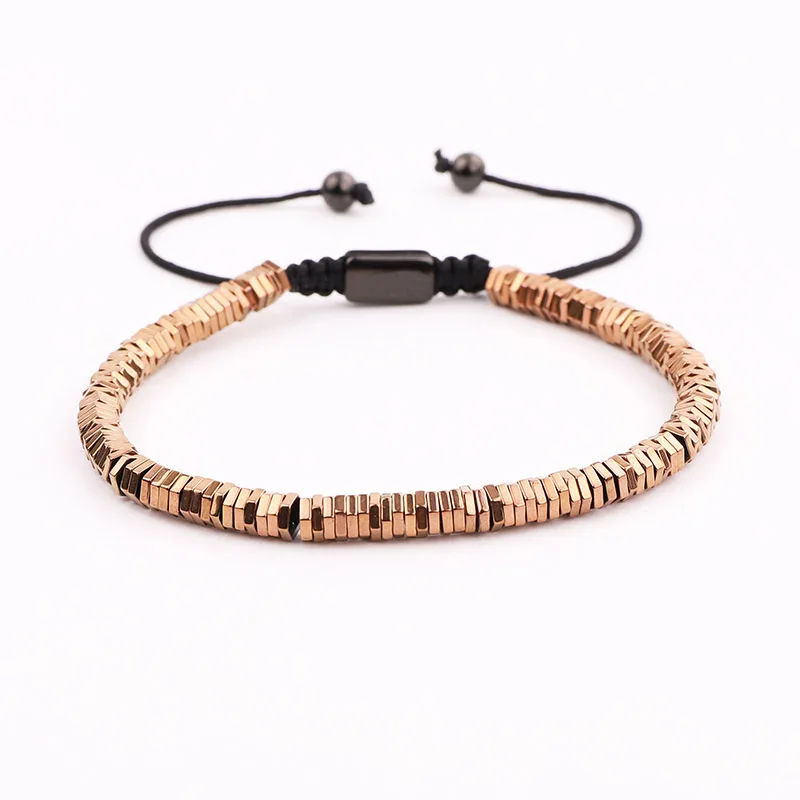 2020 New Design Men Women Jewelry Gift Cute Bracelet Hematite Beads Handmade Macrame Bracelet Men Lady - Image 2