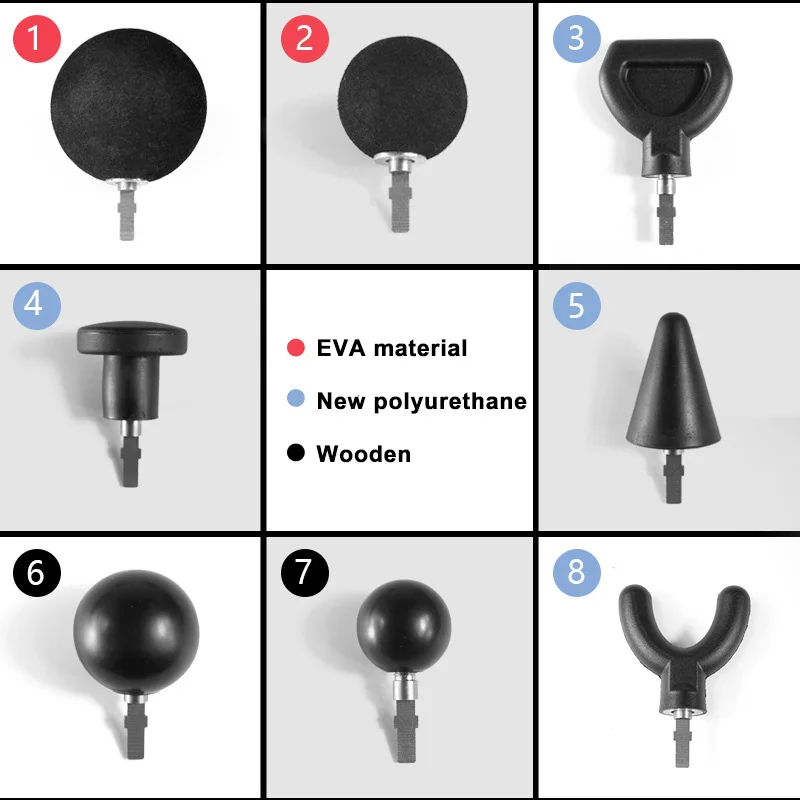 Электронная фасция пистолет спортивный массажный пистолет биение Вибрация мышечный Стимулятор физиотерапия тела упражнения после боли расслабляющий инструмент - Цвет: 8pcs