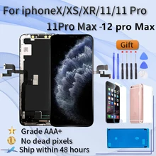 Pour iPhone X XR XS XSmax 11 LCD écran tactile assemblée, couleur, 3D sensible, pas de contact d'angle mort, AAA + grade