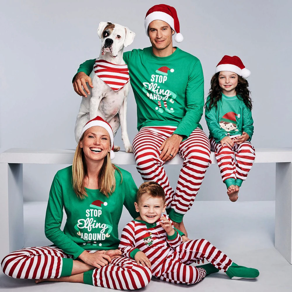 2021 семейный Рождественский пижамный комплект семейная сочетающаяся одежда