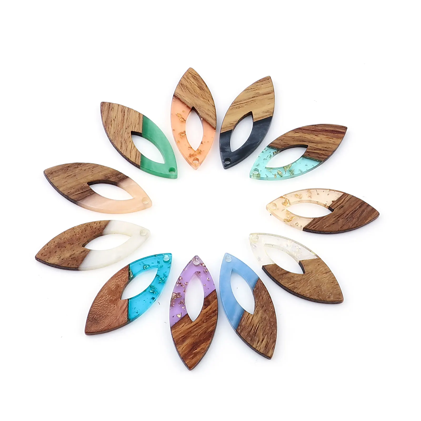 3Pcs Hollow Olive Resin Wood Charms Secret Wood Resin Pendenti Per Orecchini Portachiavi Collana Gioielli Fai Da Te Fai 3.8Cm X 1.6Cm