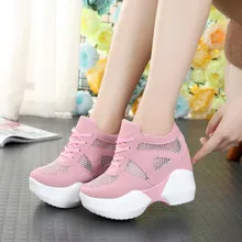 Женская прогулочная обувь на платформе; обувь на высоком каблуке; женская обувь на танкетке; кроссовки, увеличивающие рост; zapatos mujer SX-10