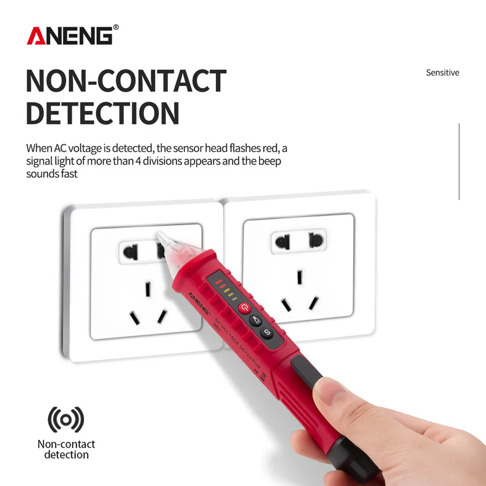 Цифровой детектор напряжения ANENG VD802 12 1000 В переменного/постоянного тока