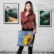 Crowsdale, индивидуальная Двусторонняя Льняная сумка с принтом, серия botany, женская большая сумка для покупок, женская сумка на плечо, 43 см* 43 см