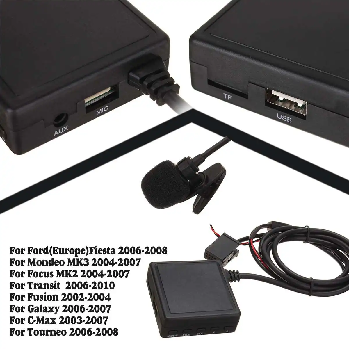 HIFI аудио автомобильный bluetooth 5,0 Модуль AUX микрофонный кабель адаптер Радио Стерео bluetooth модуль Aux кабель для Ford для Fiesta