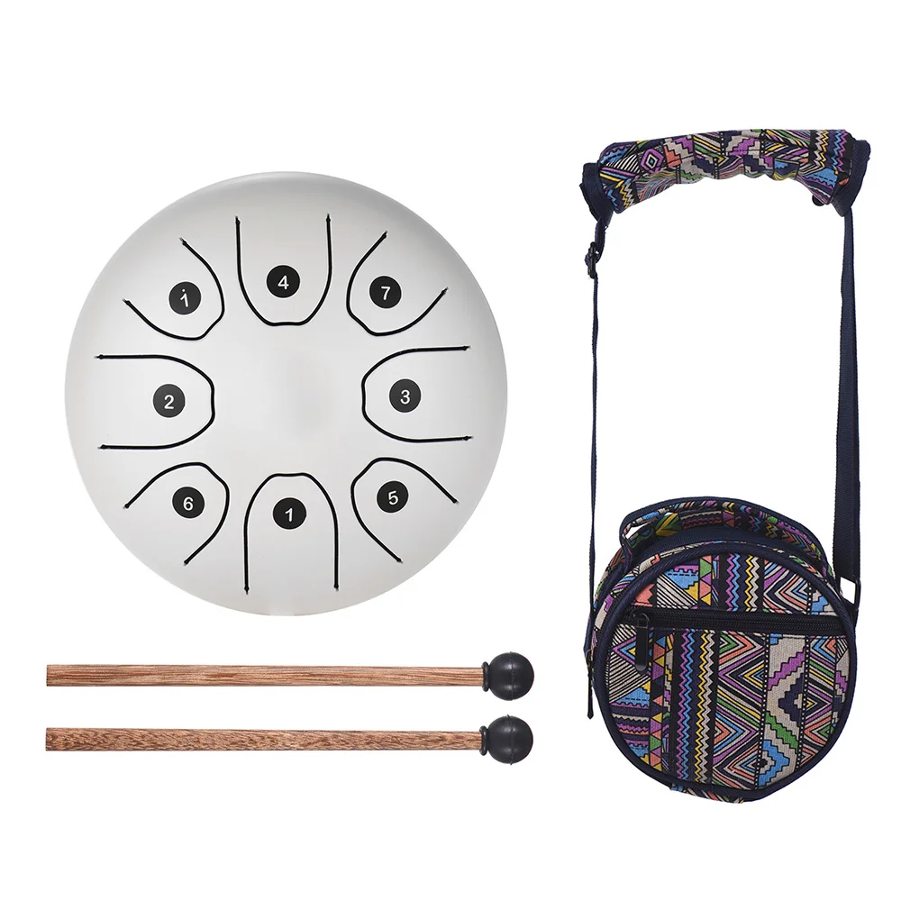 US $34.49 55 Inch Mini 8Tone Steel Tongue Drum C Key Percussion Instrument Hand Pan Drum with Drum Mallets Carry Bag