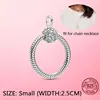 HOT Sale 925 Sterling Silver Moments Pave O Pendant fit Original Pandora Cable Chain Necklace Clear CZ DIY Silver 925 Jewelry ► Photo 2/6