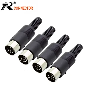 

10pcs/lot 8 Pin DIN Male Plug Connector with Plastic Handle 8 PIN DIN Wire Converter 8 PIN Plug DIN DIY Keyboard/Mouse Cable