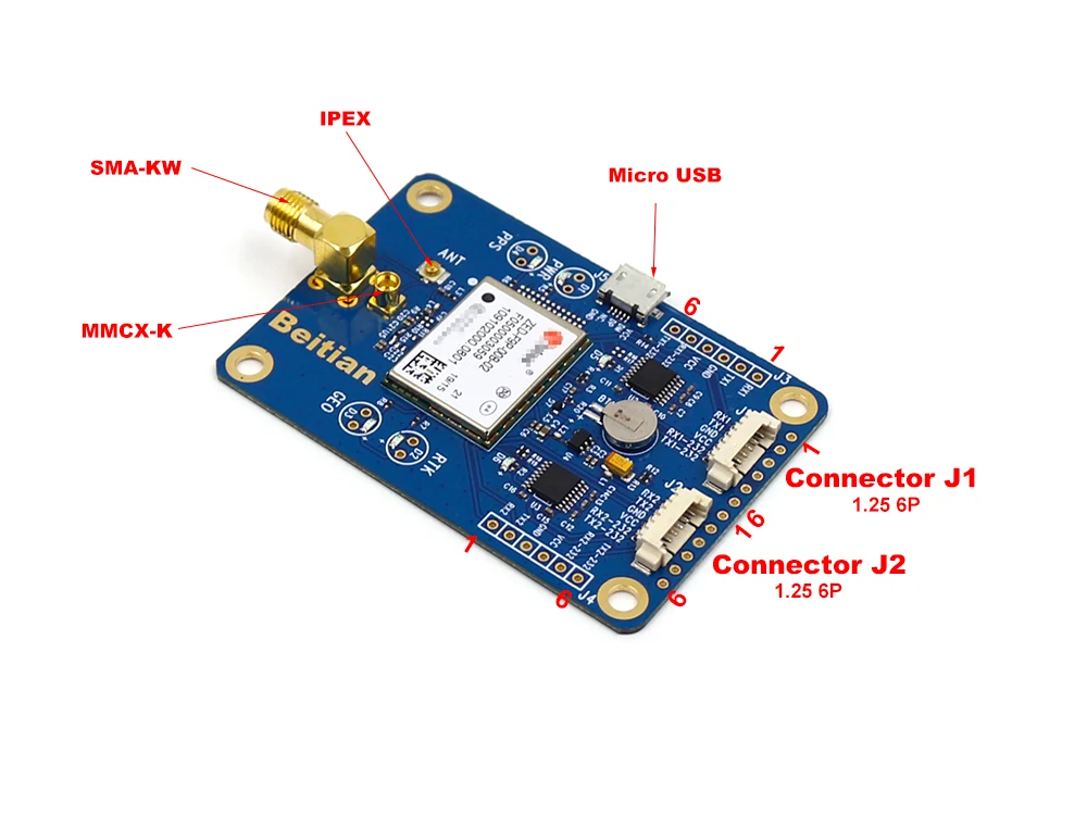 BEITIAN gps EVB w/антенна ГЛОНАСС BEIDOU Высокоточный сантиметровый уровень gps-модуль двухчастотный ZED-F9P модуль RTK BT-F9PK2