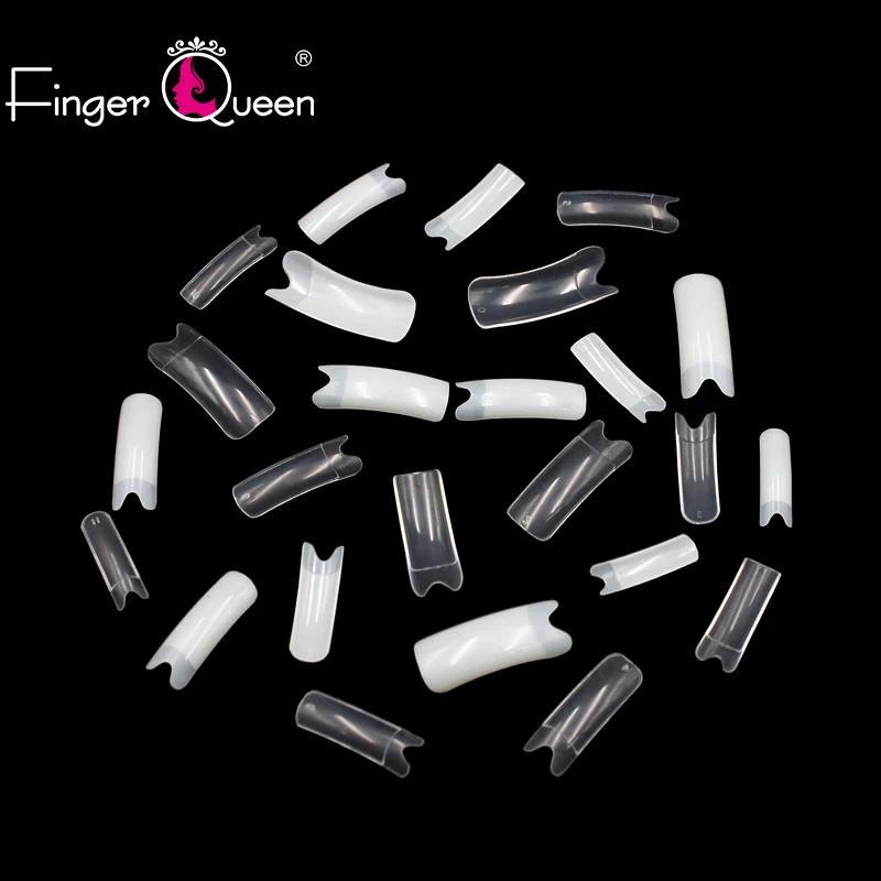 FingerQueen 100 шт половинные искусственные ногти/прозрачный гроб накладные ногти искусственная подделка УФ гель украшение для ногтей