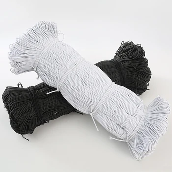 

Wholesale 1MM/2MM/3MM White/black thin round Elastic Bands Elastic rope wedding Garment elastic tape for DIY sewing accessories