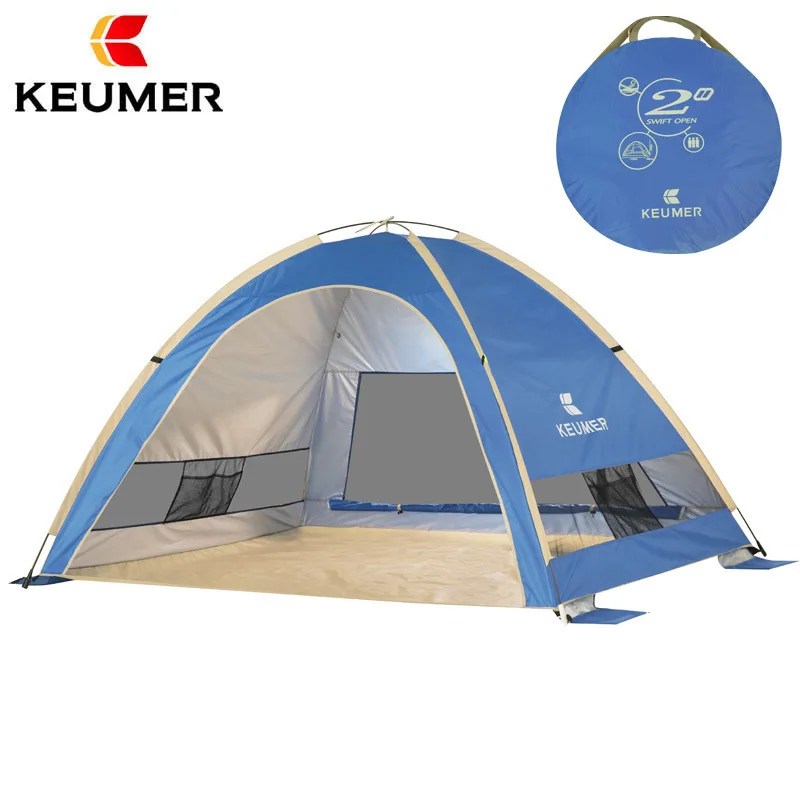 

[Cross Border] Amazon Beach Tent Manufacturers keumer Outdoor Automatic 2-3 People Quickly Open Fishing Sun-resistant