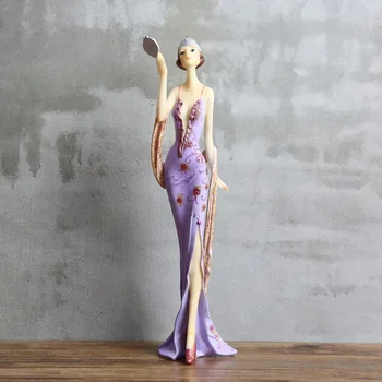 

PURPLE EUROPEAN ELEGANT LADY FIGURINES RESIN WOMAN MODEL ORNAMENTS HOME OFFICE DECORATION DESKTOP CRAFTS WEDDING GIFTS R789