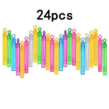 

7/24Pcs Star Bubble Wand Assortment Neon Party Favors Summer Gift Bubbles Wands