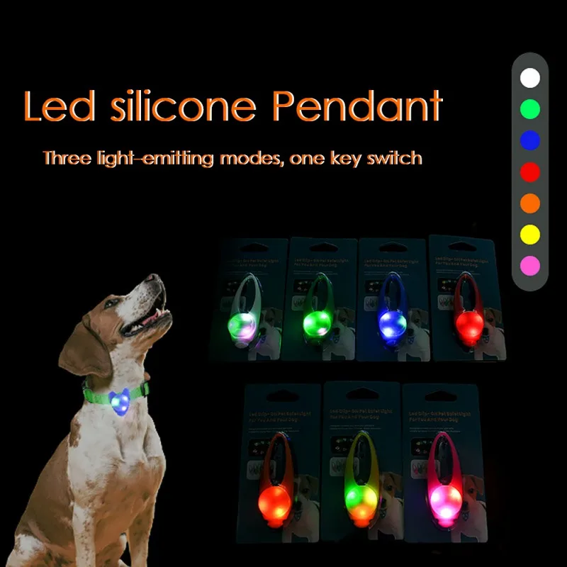 Pet collar Luminous Pet Dog Pendant With Collar Led Cat Dog Collar Personalized Tag Led Night Light Pendant Accessories
