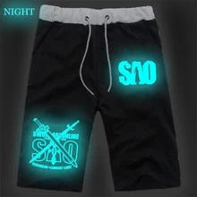Summer Fashion Sports Sweat Breathable Pants Sword Art Online Luminous Sports Short Pants Jogger Fitness Knee Length Trousers