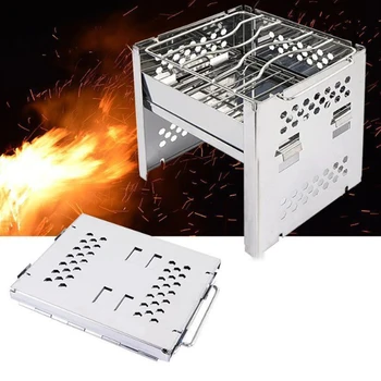 

Collapsible Foldable Mini Barbecue Charcoal Grill BBQ Tools for Camping Patio Smokers